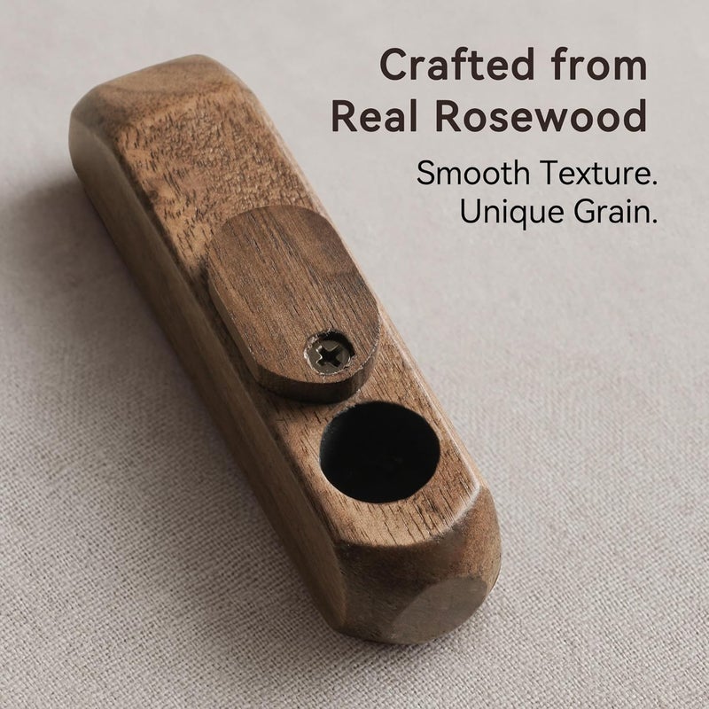 Sivaopa Rosewood Tobacco Pipe Set - Wooden Smoking Pipe with Filter, Cleaning Tool - Compact Handmade Pipe for Travel, Gift, Daily Use - Image 5